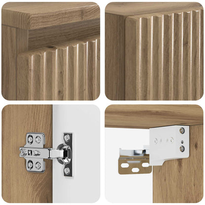 Badkamermeubelset 2 st Artisanaal eiken 33 x 34,5 x 100 cm