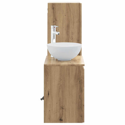 Badkamermeubelset 2 st Artisanaal eiken 33 x 34,5 x 100 cm