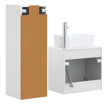Badkamermeubelset 2 st Wit 33 x 34,5 x 100 cm Bewerkt hout