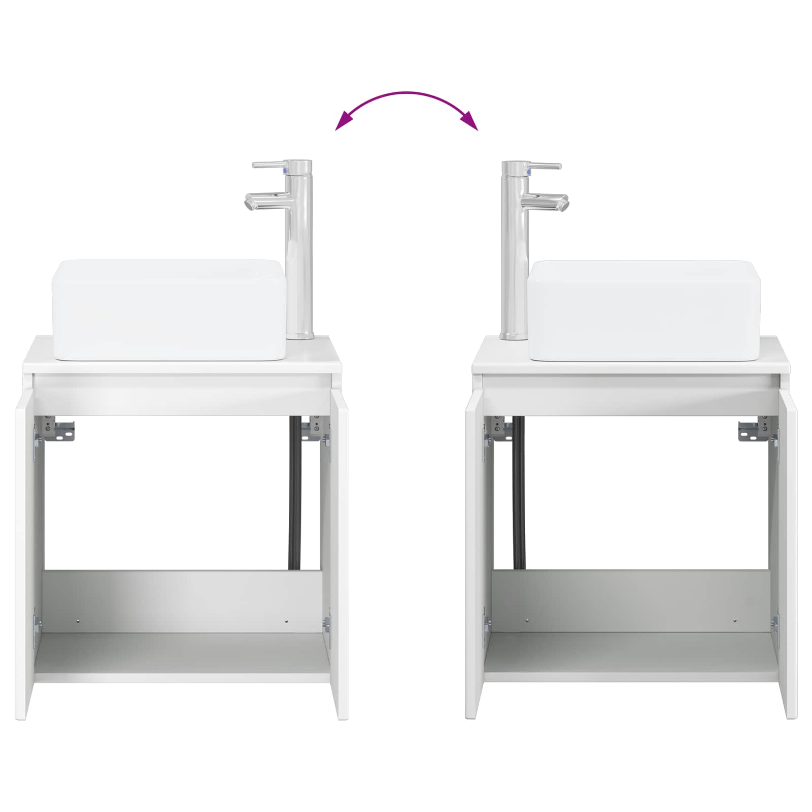 Badkamermeubelset 2 st Wit 33 x 34,5 x 100 cm Bewerkt hout