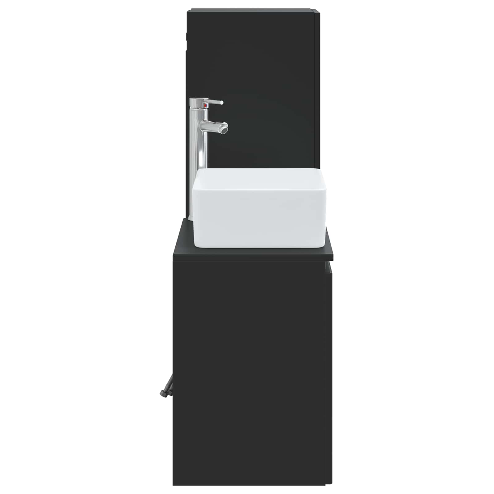 Badkamermeubelset 2 st Zwart 33 x 34,5 x 100 cm Bewerkt hout