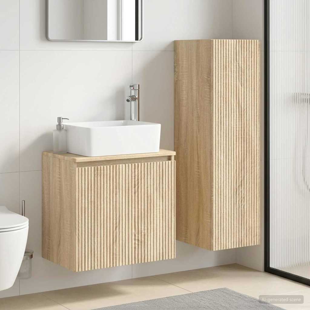 Badkamermeubelset 2 st Sonoma Eiken 33 x 34,5 x 100 cm