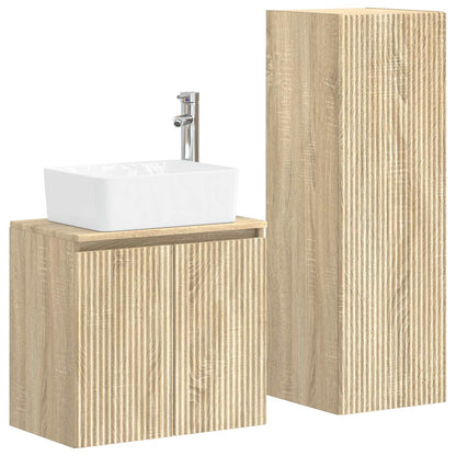 Badkamermeubelset 2 st Sonoma Eiken 33 x 34,5 x 100 cm