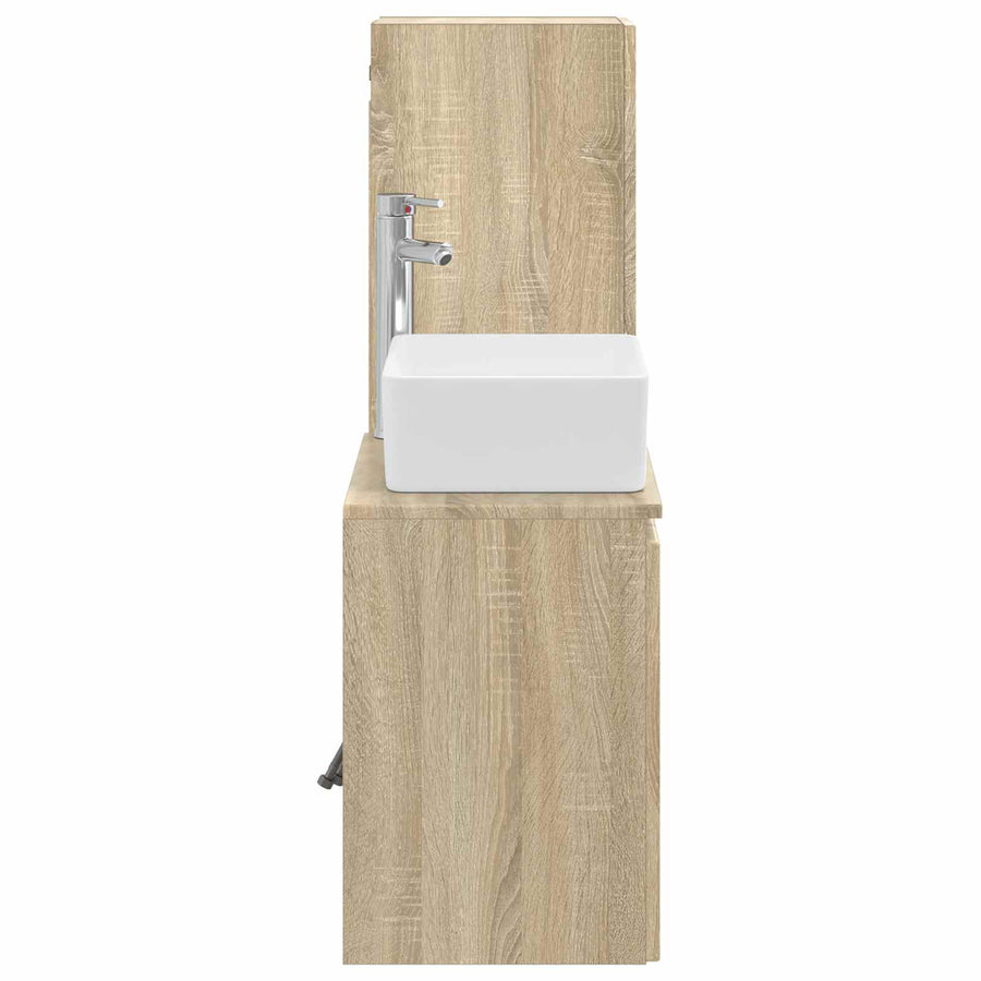Badkamermeubelset 2 st Sonoma Eiken 33 x 34,5 x 100 cm