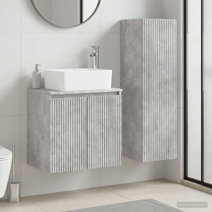 Badkamermeubelset 2 st Betongrijs 33 x 34,5 x 100 cm