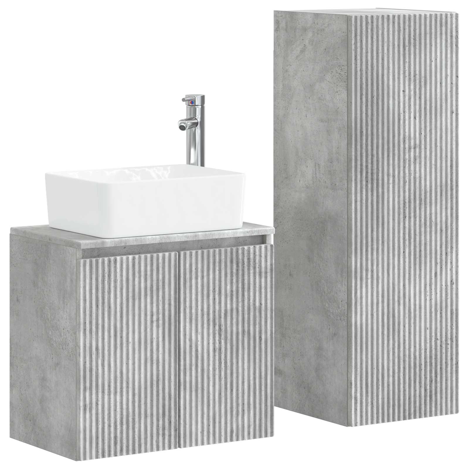 Badkamermeubelset 2 st Betongrijs 33 x 34,5 x 100 cm