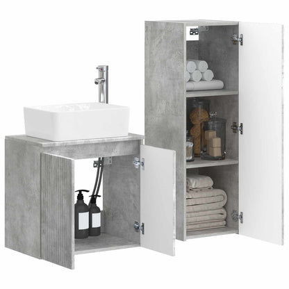 Badkamermeubelset 2 st Betongrijs 33 x 34,5 x 100 cm