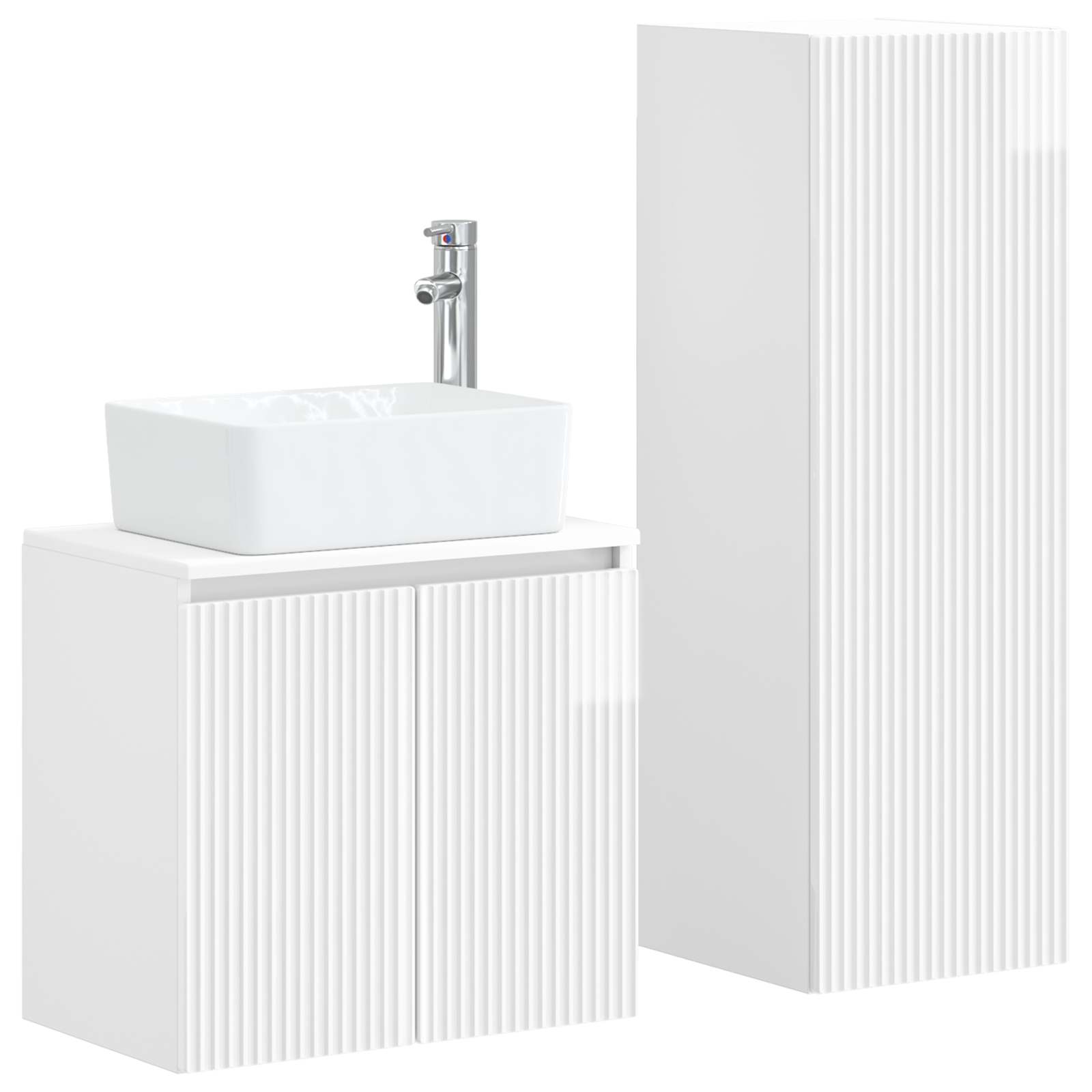 Badkamermeubelset 2 st Hoogglans Wit 33 x 34,5 x 100 cm