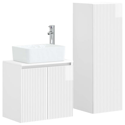 Badkamermeubelset 2 st Hoogglans Wit 33 x 34,5 x 100 cm
