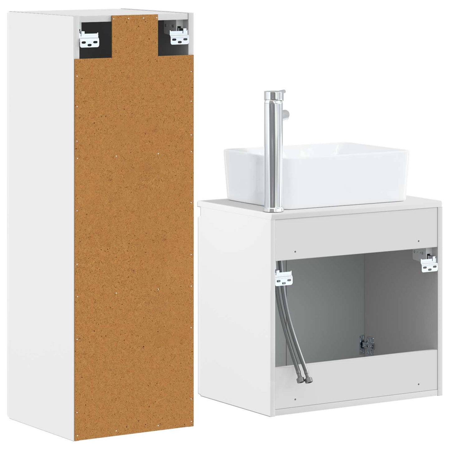 Badkamermeubelset 2 st Hoogglans Wit 33 x 34,5 x 100 cm