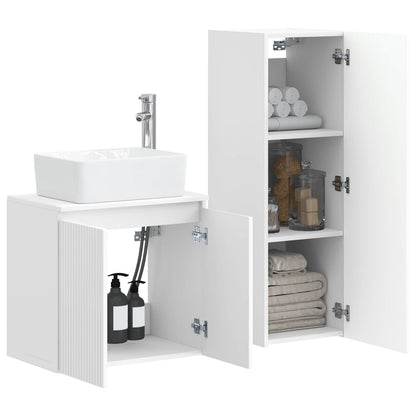 Badkamermeubelset 2 st Hoogglans Wit 33 x 34,5 x 100 cm