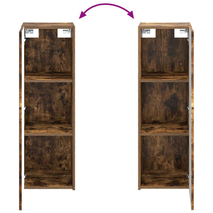 Badkamermeubelset 2 st Gerookt eiken 33 x 34,5 x 100 cm