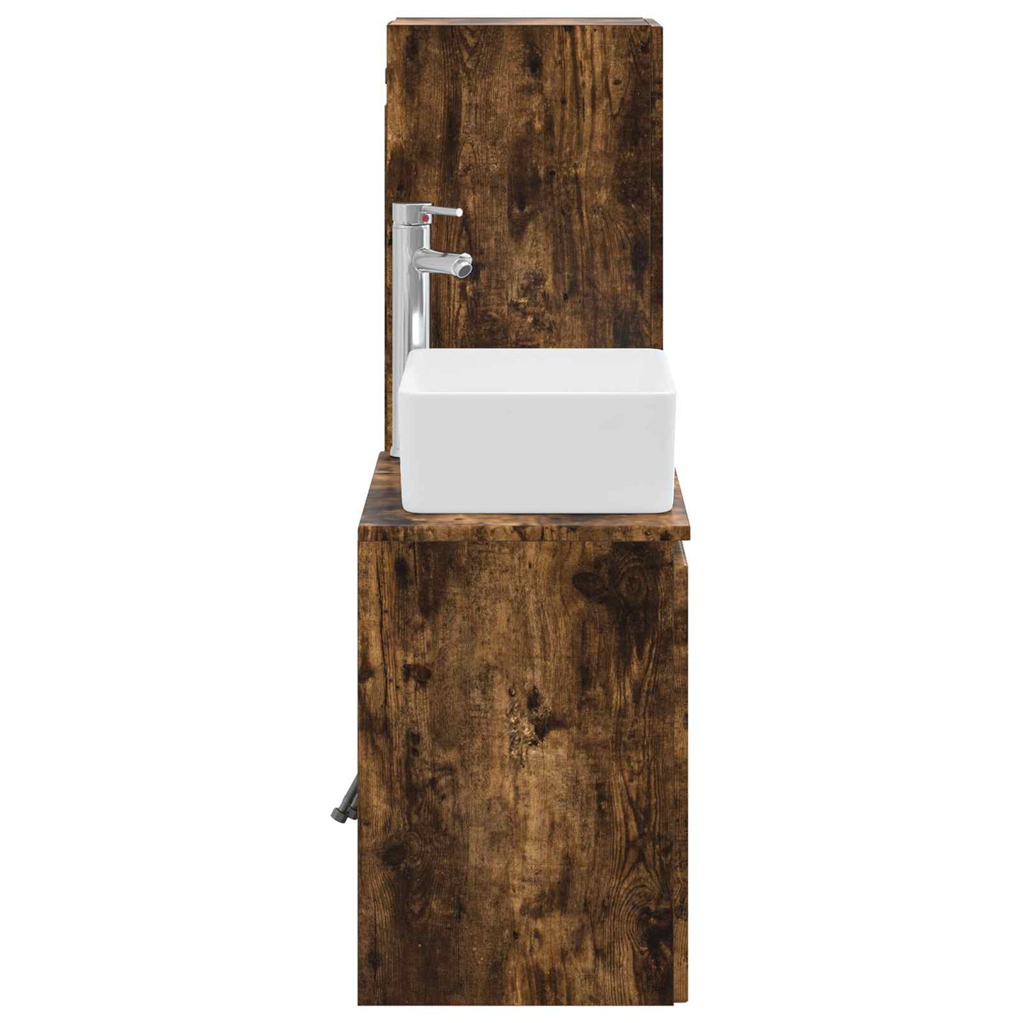 Badkamermeubelset 2 st Gerookt eiken 33 x 34,5 x 100 cm