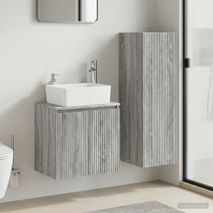 Badkamermeubelset 2 st Grijs Sonoma 33 x 34,5 x 100 cm