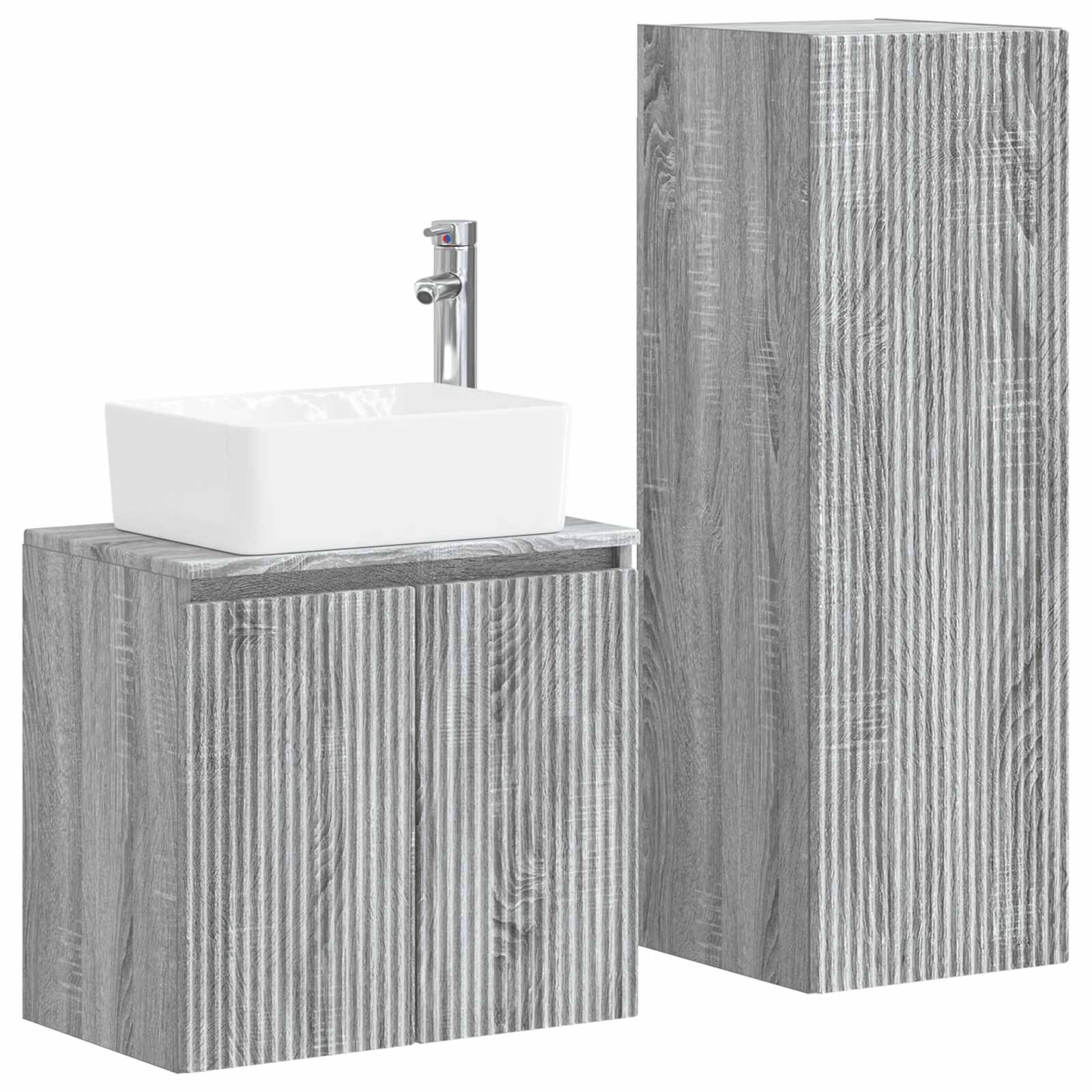 Badkamermeubelset 2 st Grijs Sonoma 33 x 34,5 x 100 cm