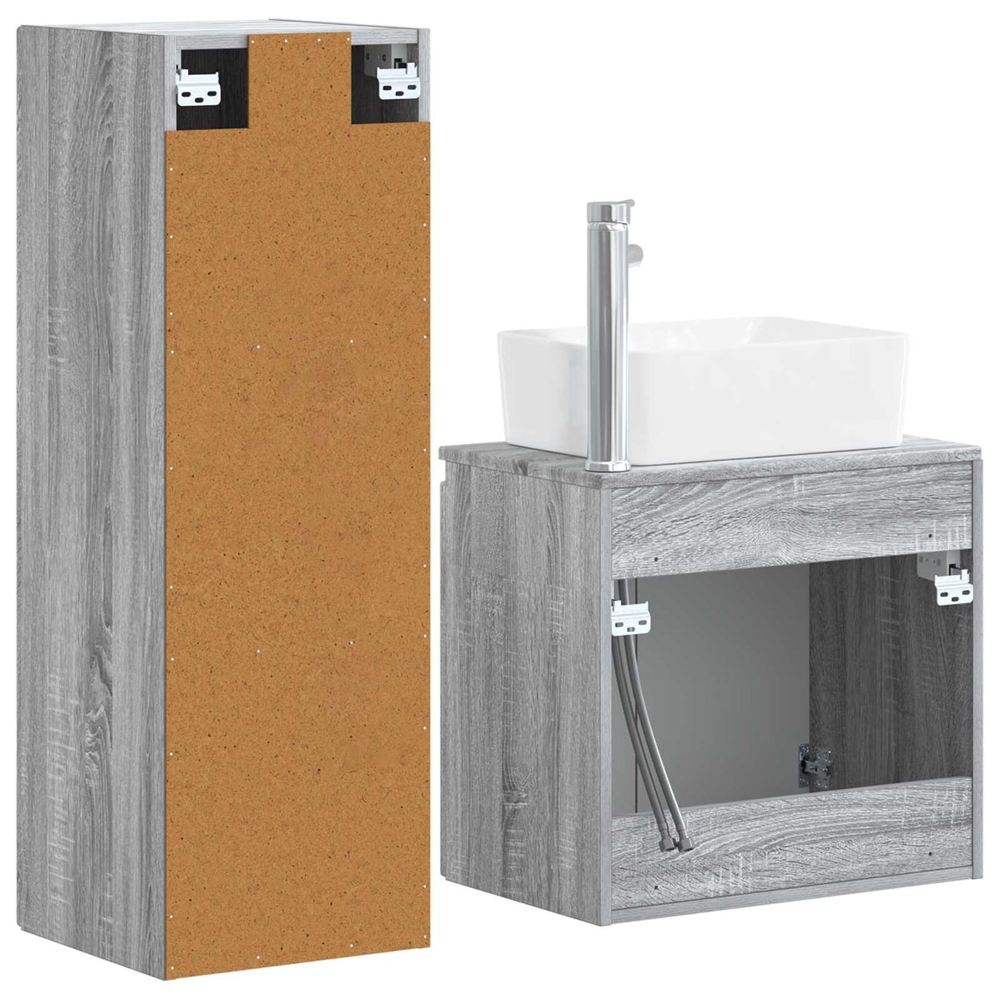 Badkamermeubelset 2 st Grijs Sonoma 33 x 34,5 x 100 cm