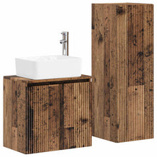 Badkamermeubelset 2 st Oud hout 33 x 34,5 x 100 cm Bewerkt hout