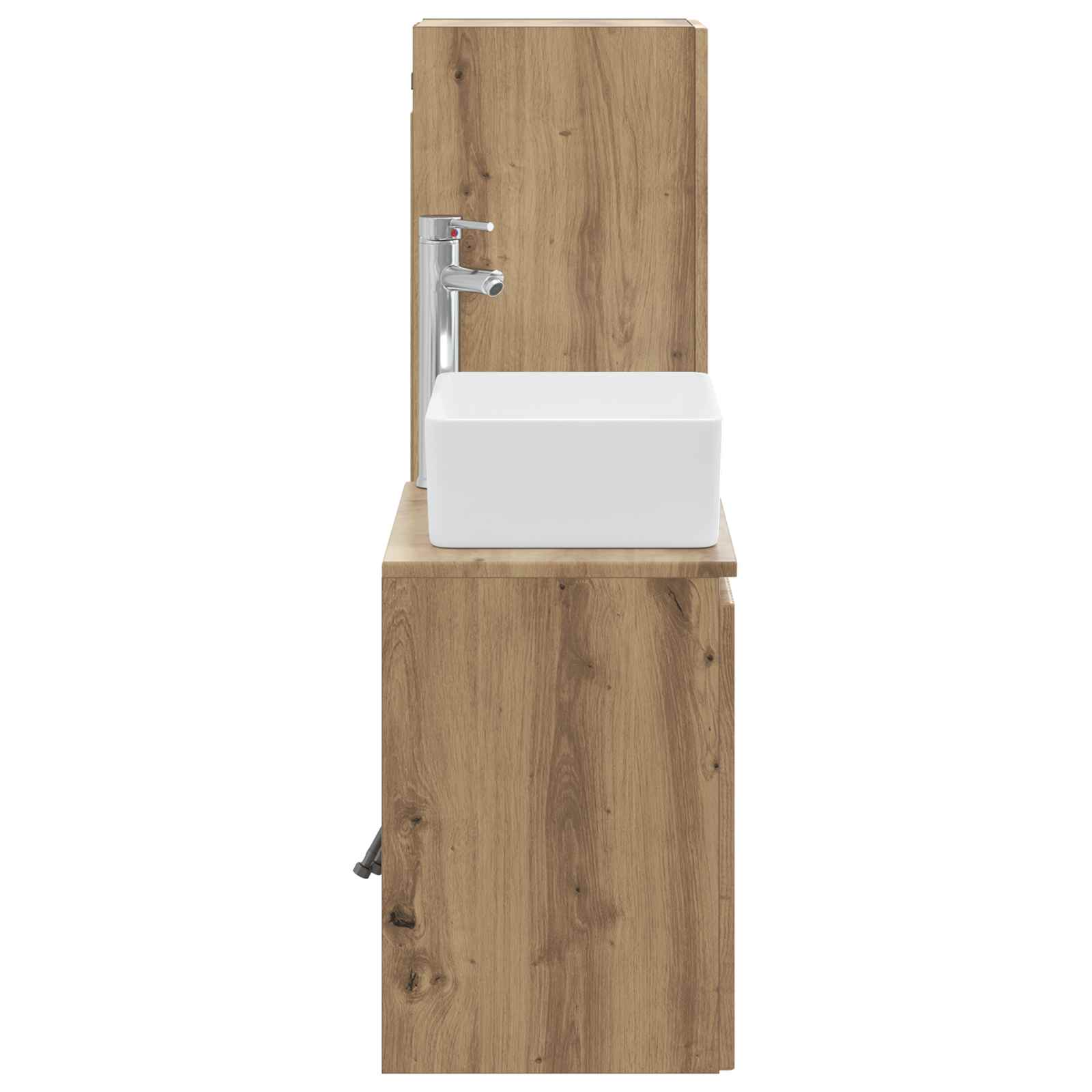 Badkamermeubelset 2 st Artisanaal eiken 33 x 34,5 x 100 cm