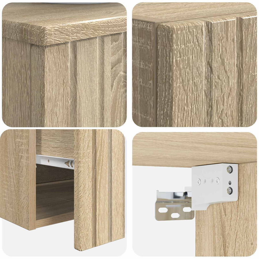 Badkamermeubelset 2 st Sonoma Eiken 33 x 34,5 x 100 cm