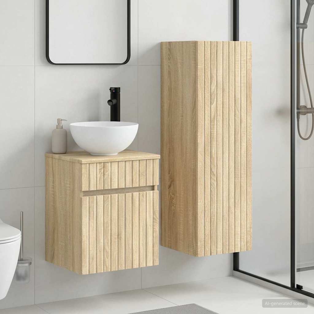 Badkamermeubelset 2 st Sonoma Eiken 33 x 34,5 x 100 cm