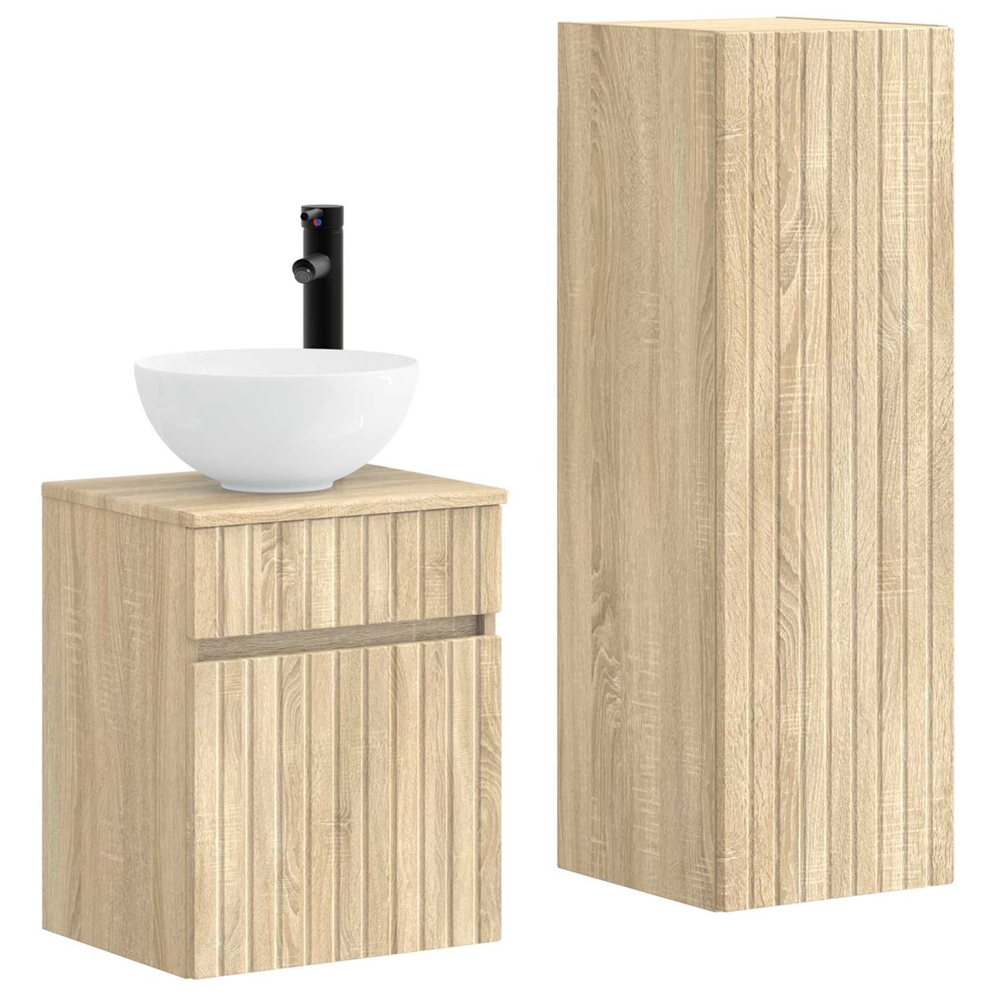 Badkamermeubelset 2 st Sonoma Eiken 33 x 34,5 x 100 cm