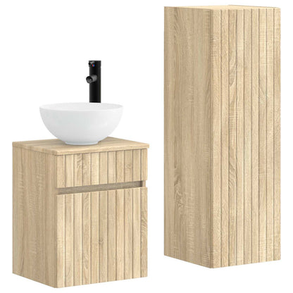 Badkamermeubelset 2 st Sonoma Eiken 33 x 34,5 x 100 cm