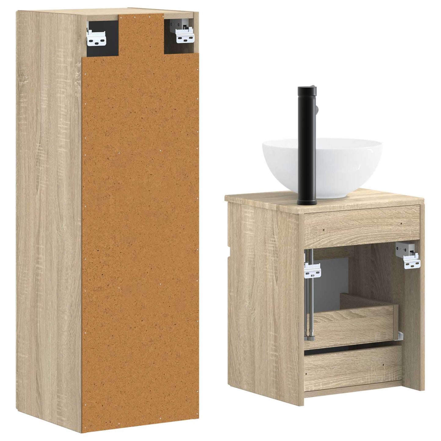 Badkamermeubelset 2 st Sonoma Eiken 33 x 34,5 x 100 cm