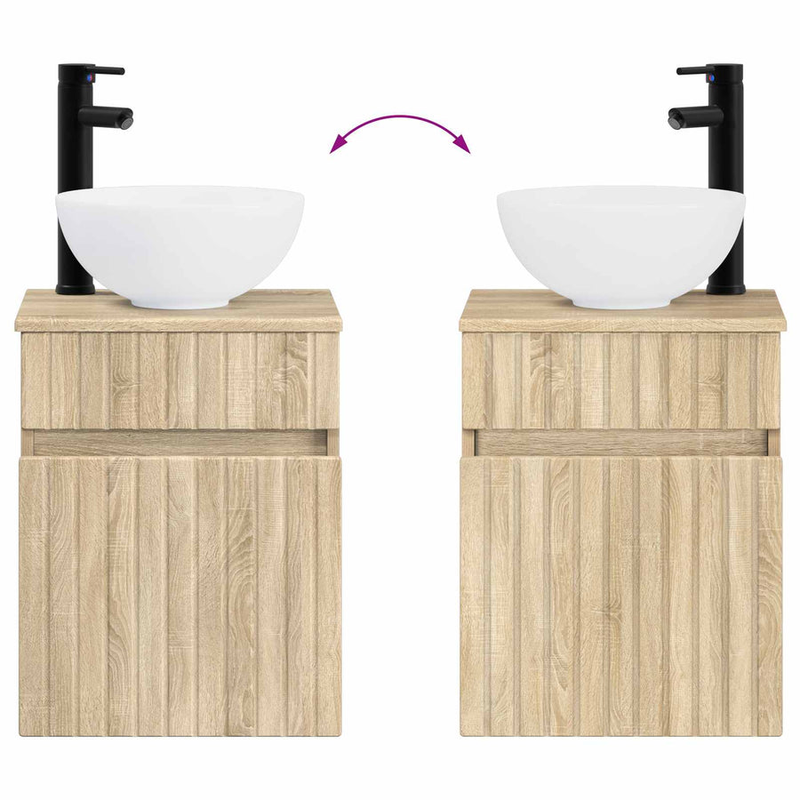 Badkamermeubelset 2 st Sonoma Eiken 33 x 34,5 x 100 cm