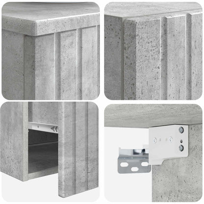 Badkamermeubelset 2 st Betongrijs 33 x 34,5 x 100 cm