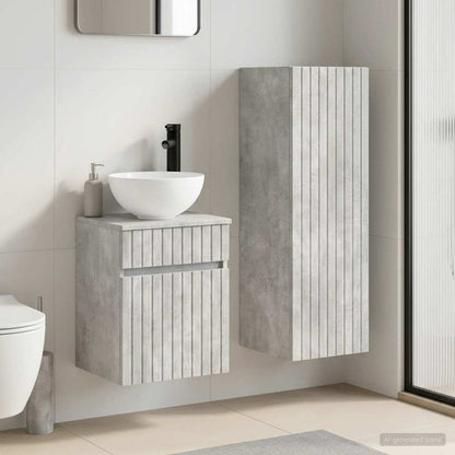 Badkamermeubelset 2 st Betongrijs 33 x 34,5 x 100 cm