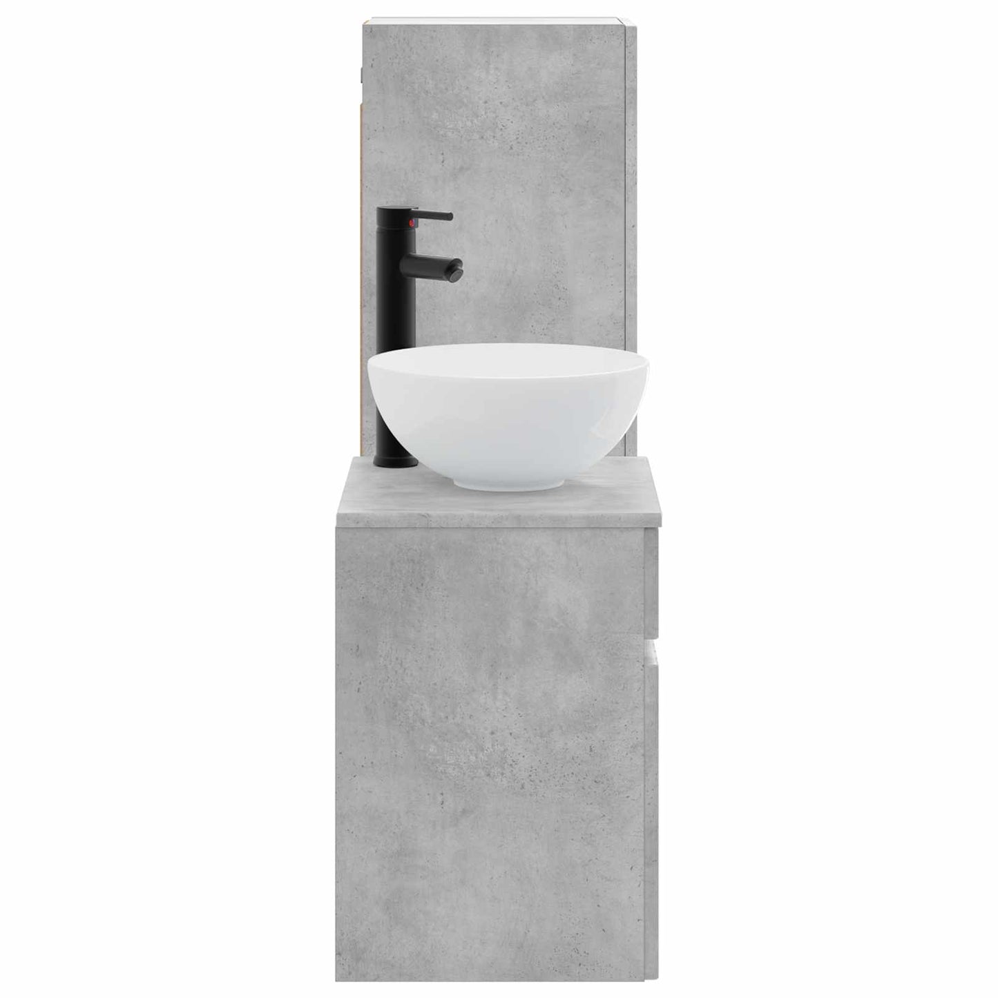 Badkamermeubelset 2 st Betongrijs 33 x 34,5 x 100 cm
