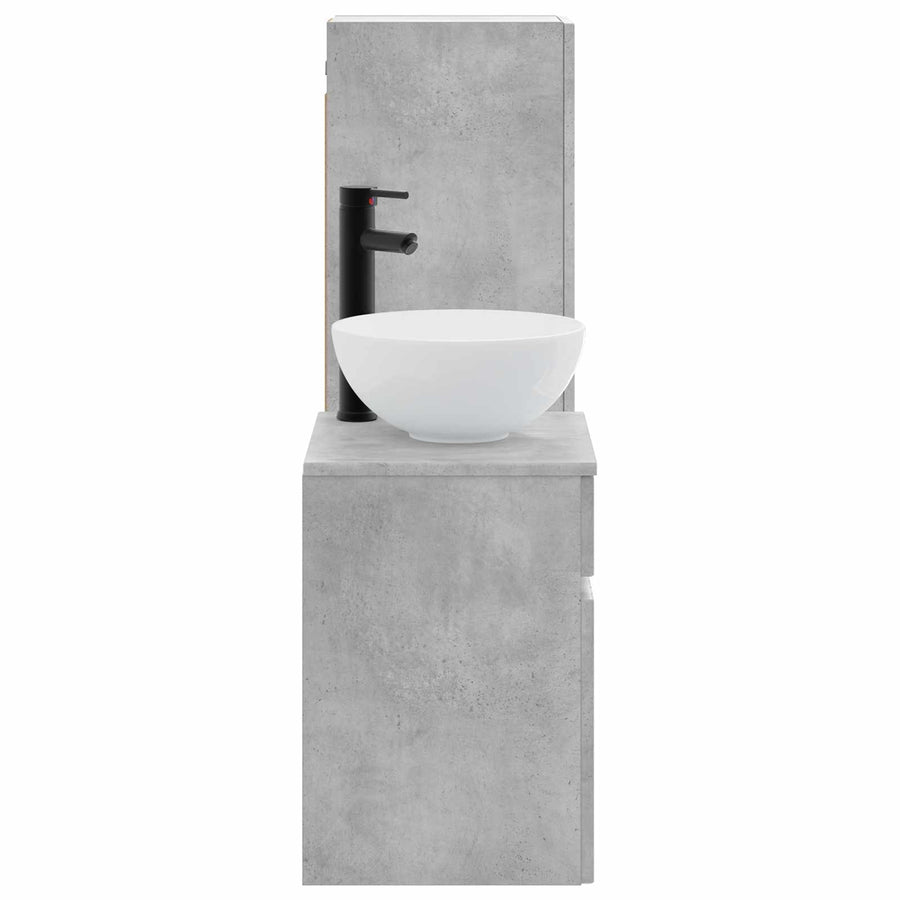 Badkamermeubelset 2 st Betongrijs 33 x 34,5 x 100 cm