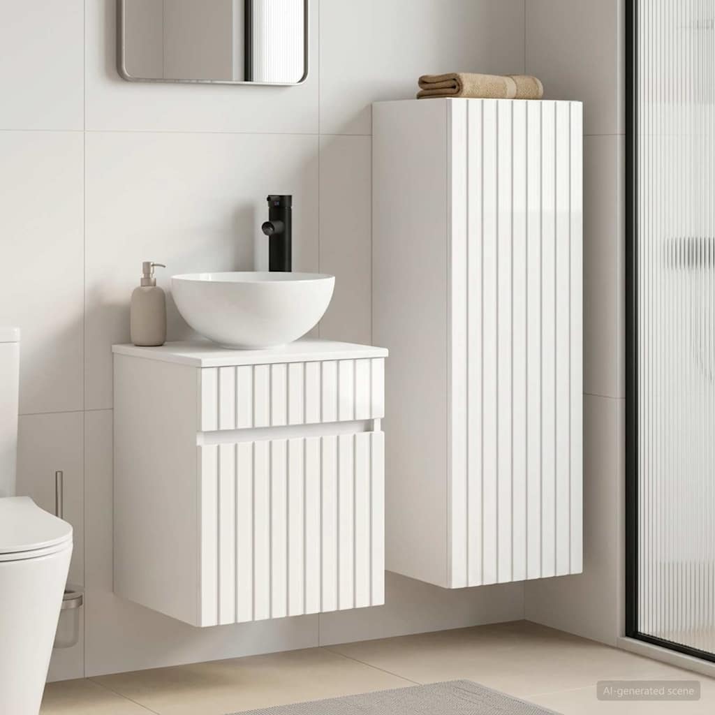 Badkamermeubelset 2 st Hoogglans Wit 33 x 34,5 x 100 cm