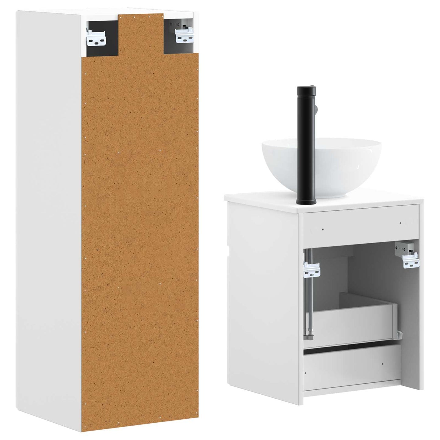 Badkamermeubelset 2 st Hoogglans Wit 33 x 34,5 x 100 cm