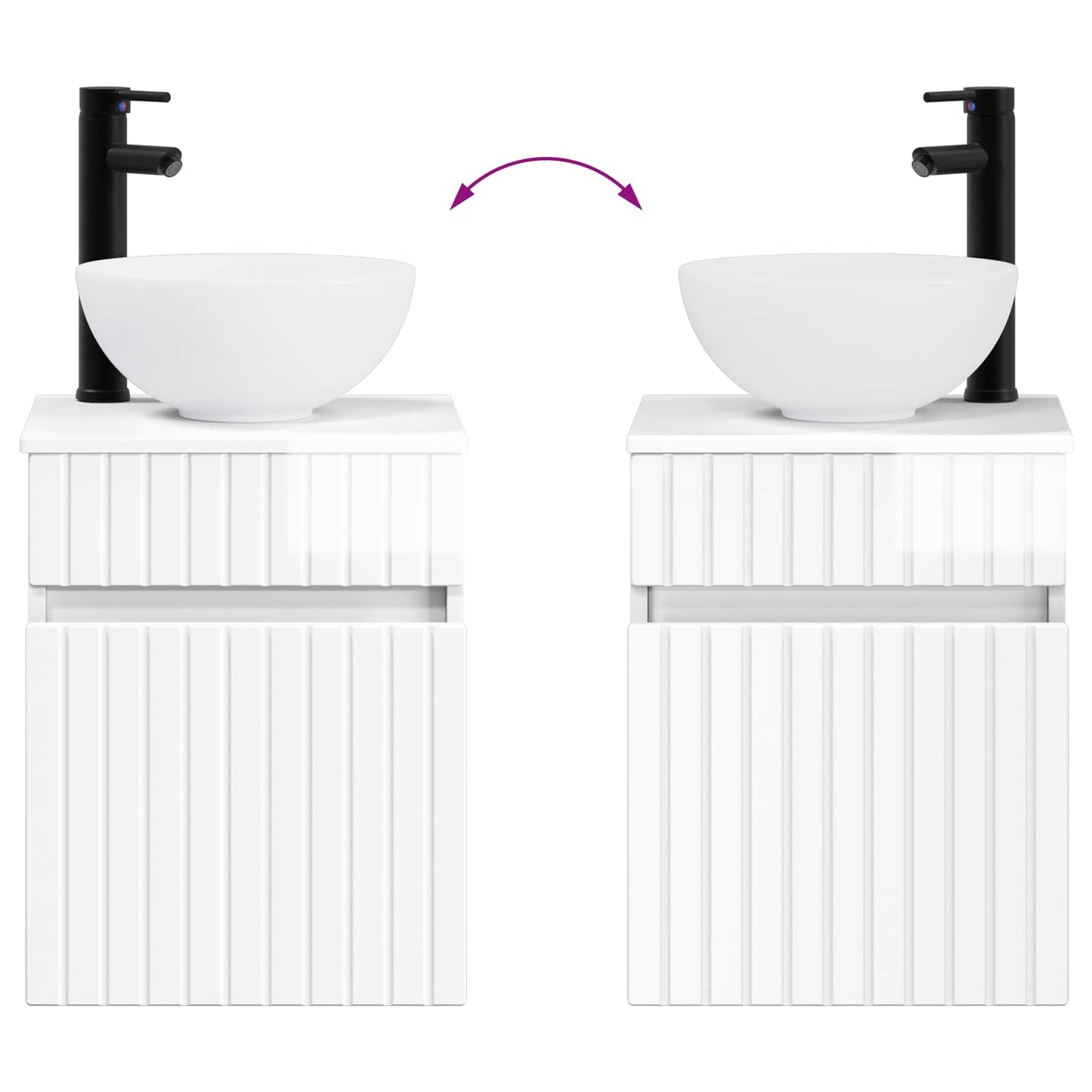 Badkamermeubelset 2 st Hoogglans Wit 33 x 34,5 x 100 cm