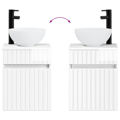 Badkamermeubelset 2 st Hoogglans Wit 33 x 34,5 x 100 cm