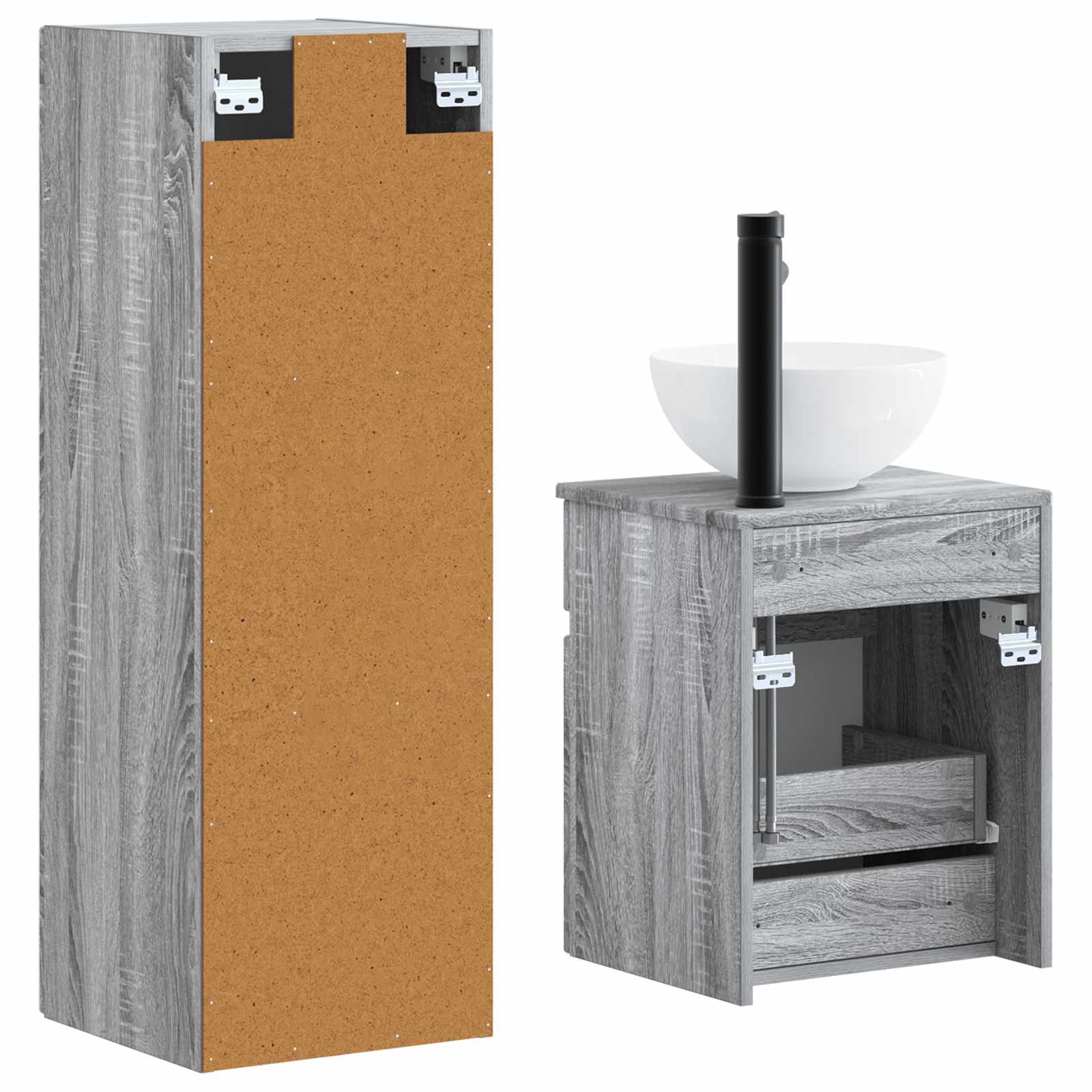 Badkamermeubelset 2 st Grijs Sonoma 33 x 34,5 x 100 cm