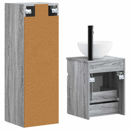 Badkamermeubelset 2 st Grijs Sonoma 33 x 34,5 x 100 cm