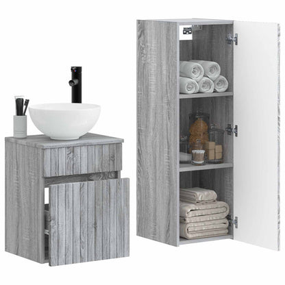 Badkamermeubelset 2 st Grijs Sonoma 33 x 34,5 x 100 cm
