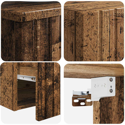 Badkamermeubelset 2 st Oud hout 33 x 34,5 x 100 cm Bewerkt hout