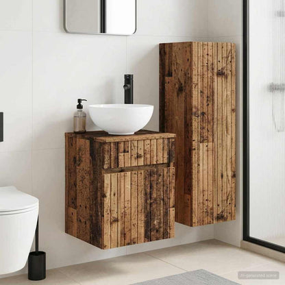 Badkamermeubelset 2 st Oud hout 33 x 34,5 x 100 cm Bewerkt hout