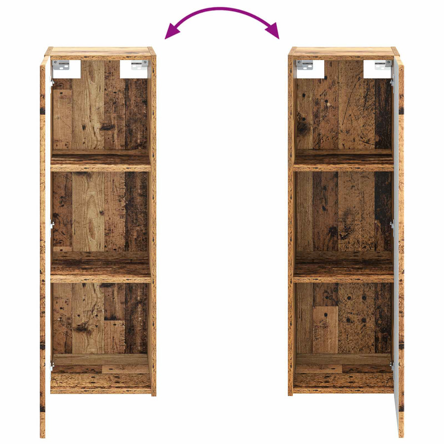 Badkamermeubelset 2 st Oud hout 33 x 34,5 x 100 cm Bewerkt hout