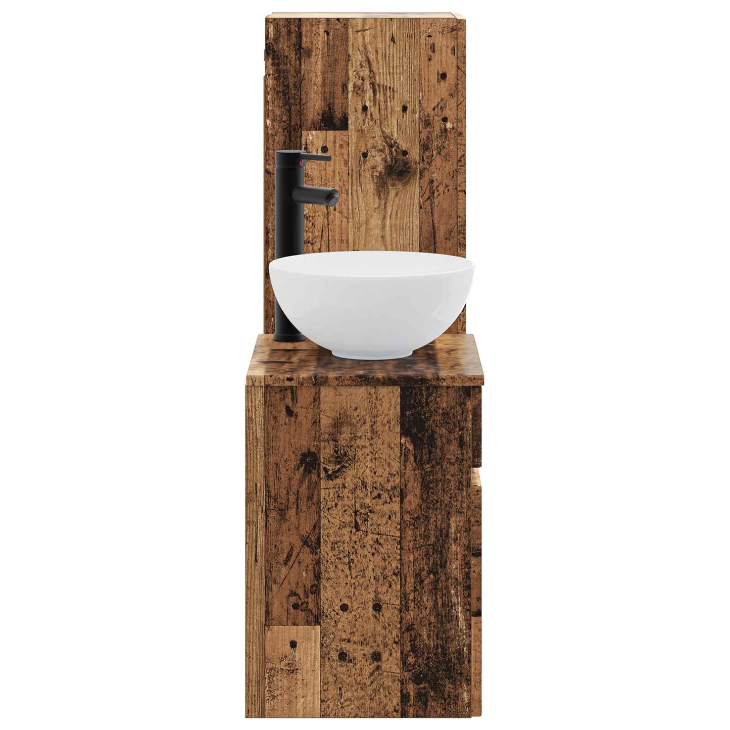 Badkamermeubelset 2 st Oud hout 33 x 34,5 x 100 cm Bewerkt hout