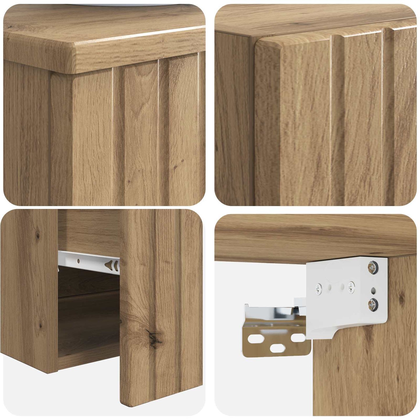 Badkamermeubelset 2 st Artisanaal eiken 33 x 34,5 x 100 cm