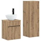 Badkamermeubelset 2 st Artisanaal eiken 33 x 34,5 x 100 cm