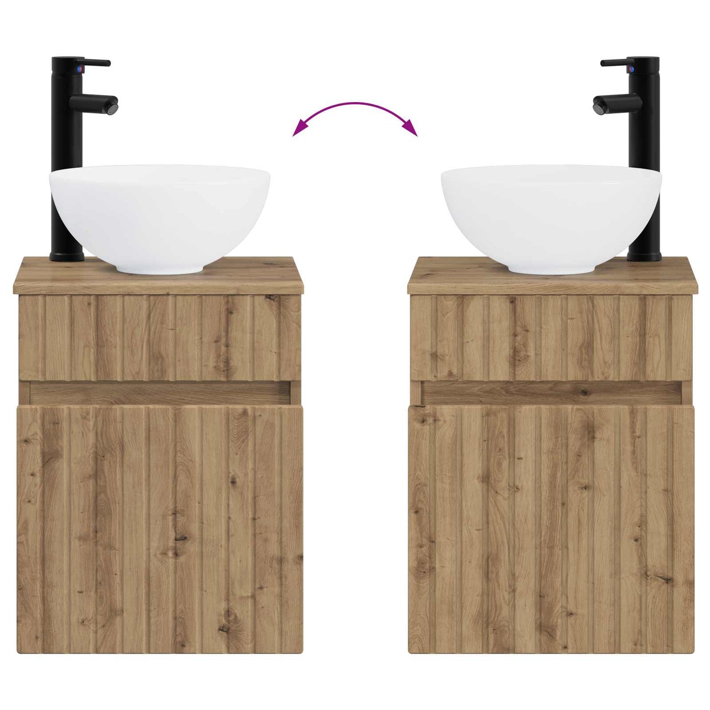 Badkamermeubelset 2 st Artisanaal eiken 33 x 34,5 x 100 cm