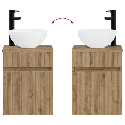 Badkamermeubelset 2 st Artisanaal eiken 33 x 34,5 x 100 cm