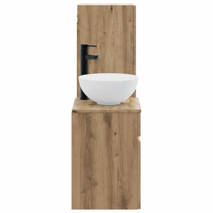 Badkamermeubelset 2 st Artisanaal eiken 33 x 34,5 x 100 cm