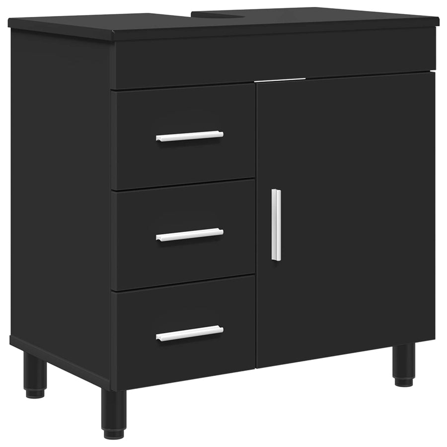 Badkamermeubel met Wasbak met lade Zwart 60 x 35 x 60 cm
