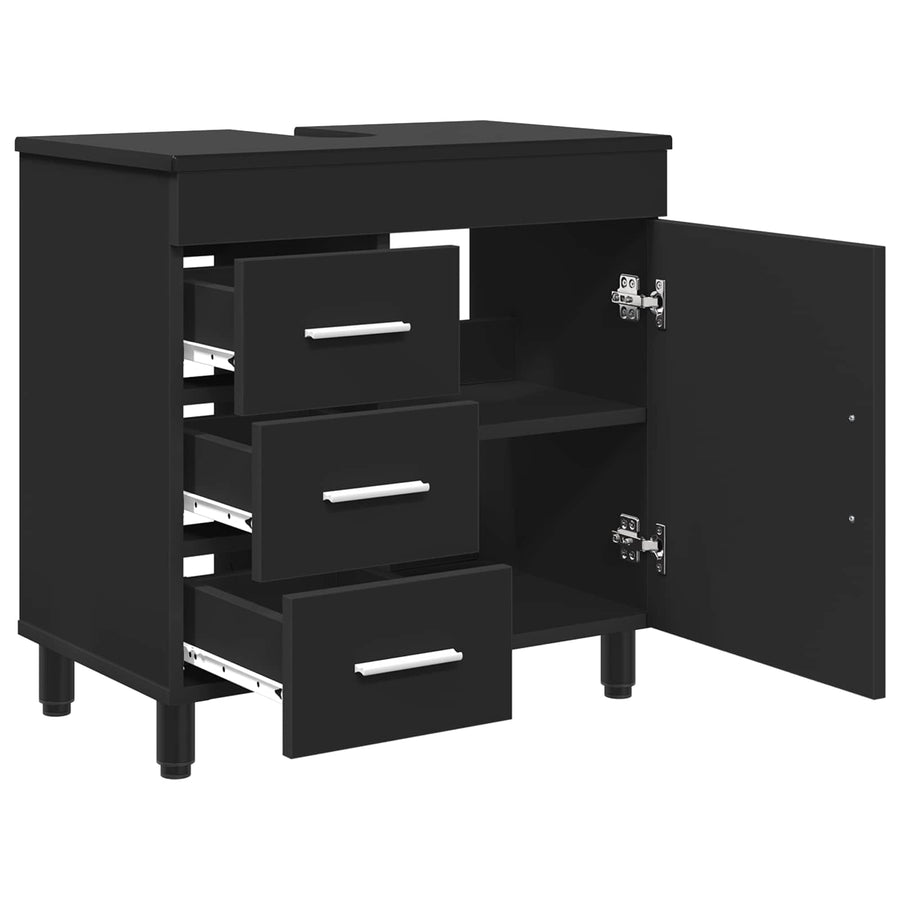 Badkamermeubel met Wasbak met lade Zwart 60 x 35 x 60 cm